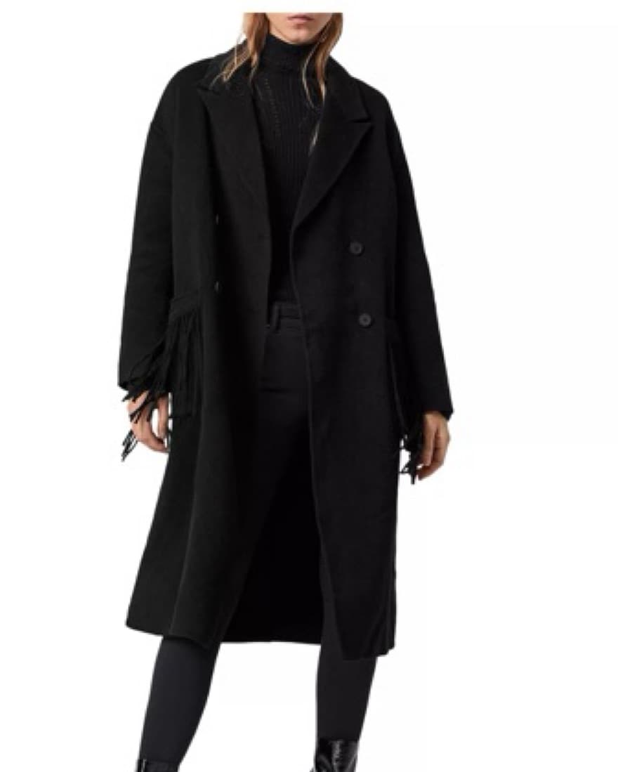 All Saints Freya Fringe Coat - Image 1