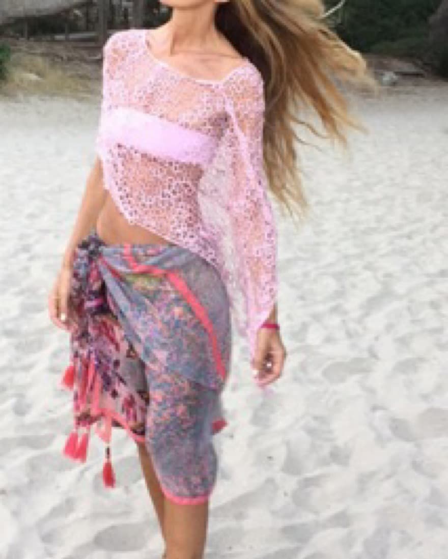 Pink Crochet Poncho - Image 4