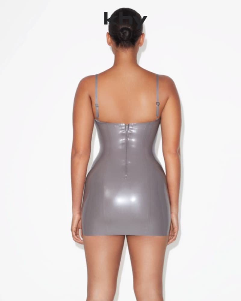 Khy X Poster Girl Silver Latex Dress - Image 2