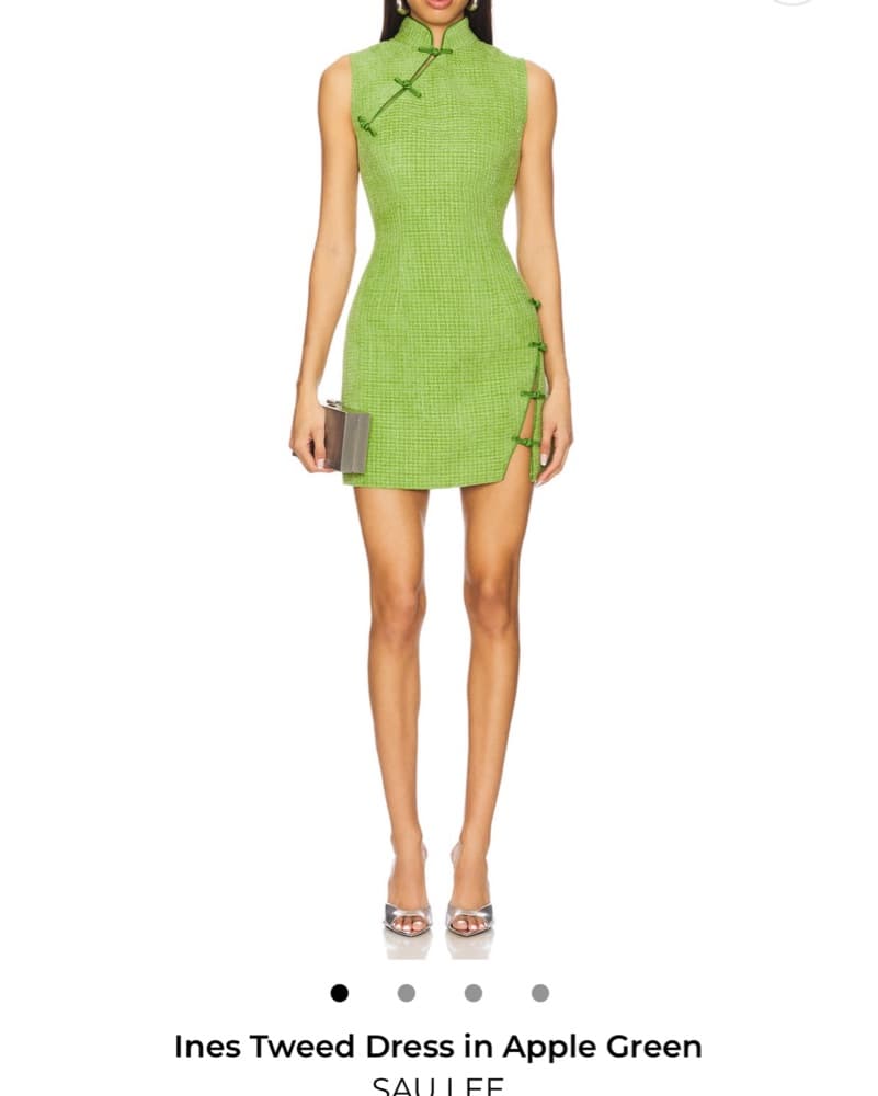 Chic Green Tweed Dress - Image 1