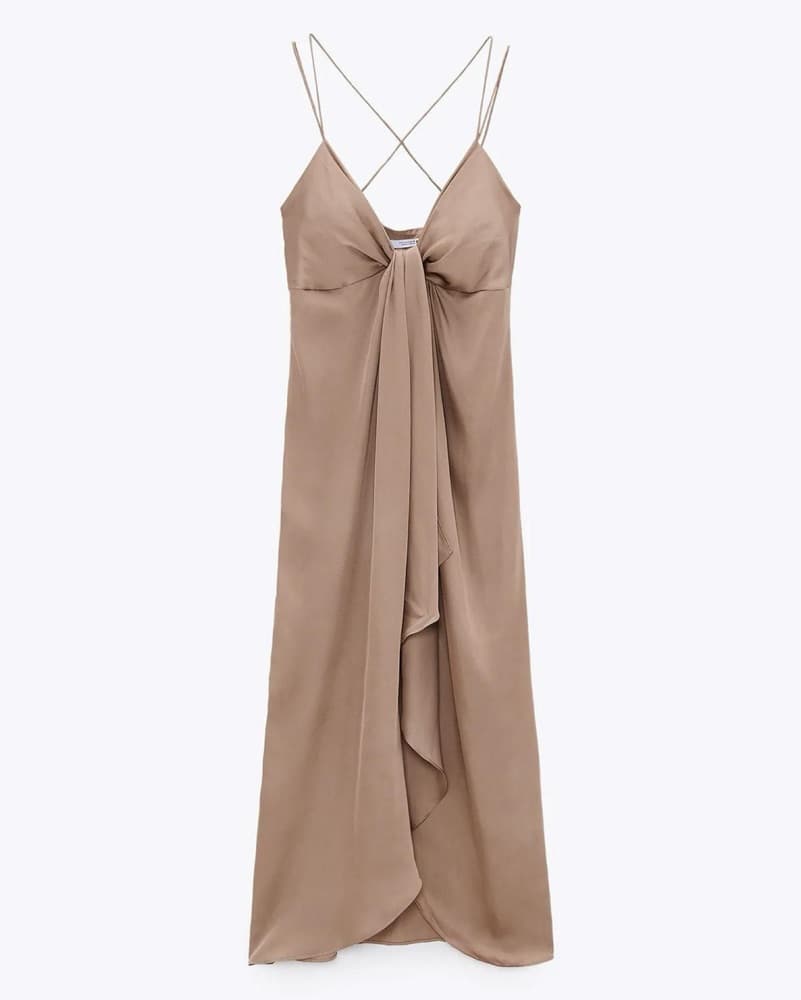 Zara Satin Drape Dress  - Image 2