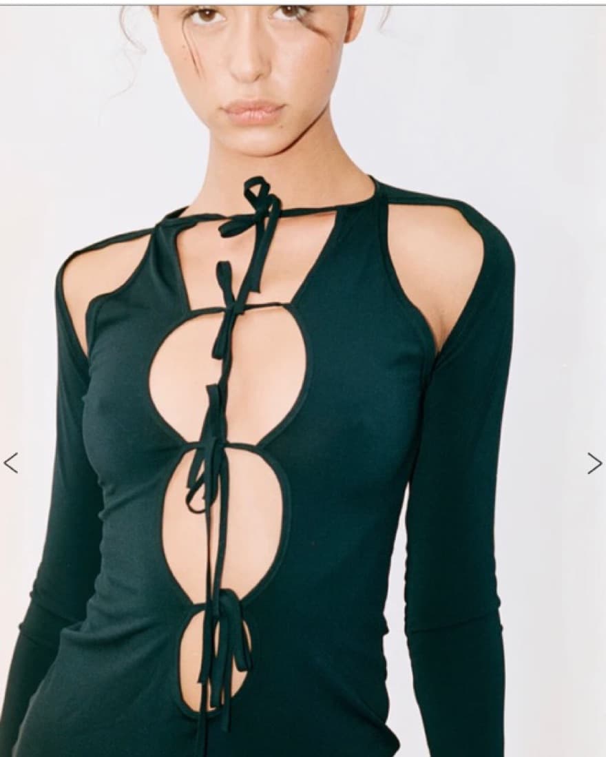 With Jean Black Cut-Out Dress - Image 3