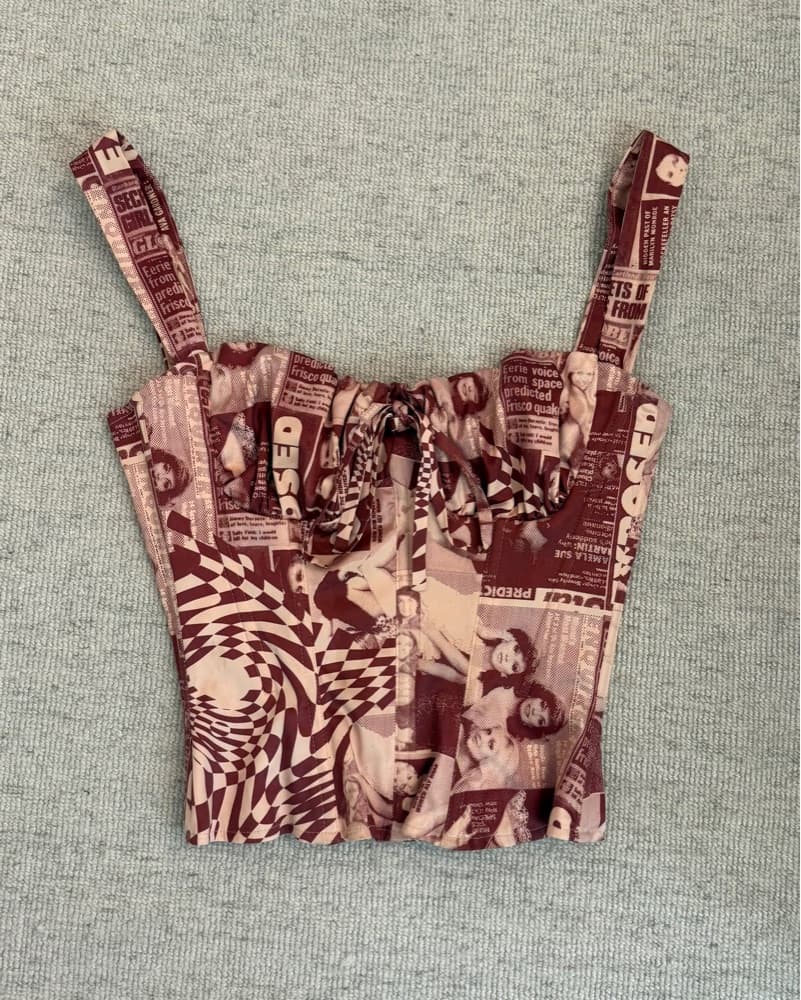 Miaou Agnes Printed Corset Top - Image 3