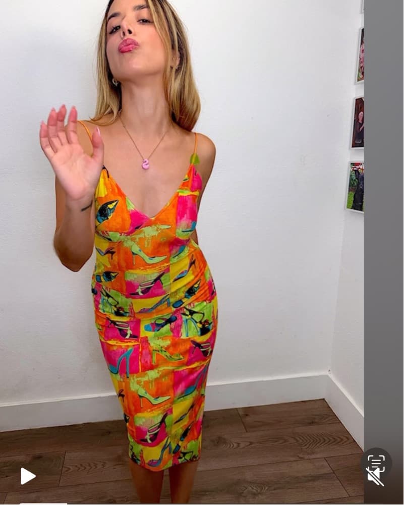 Vibrant Shoe Print Midi Dress - Image 2