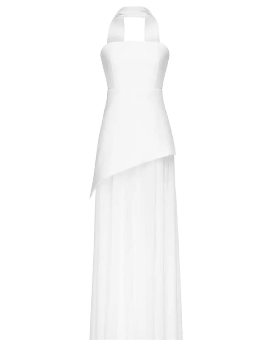 Monaco White Dress with Scarf - Image 3