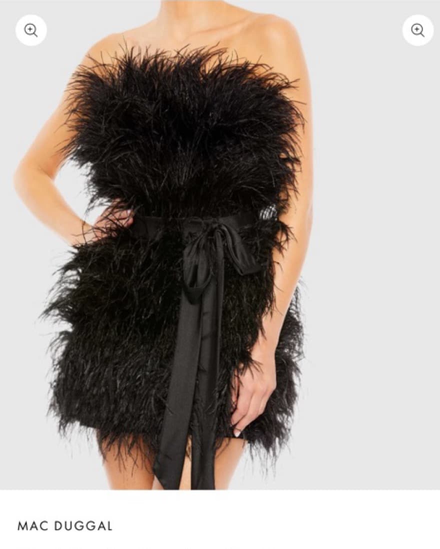 Feathery Black Cocktail Dress - Image 3