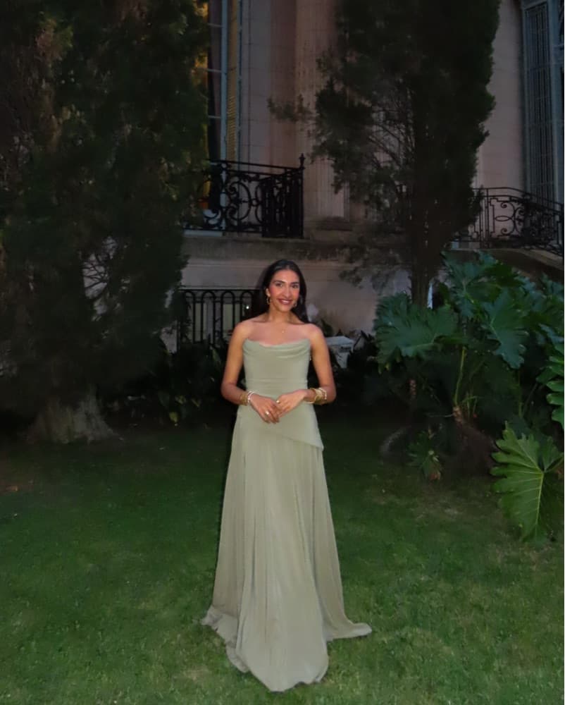 Sage Green Corset Long Formal Dress - Image 1