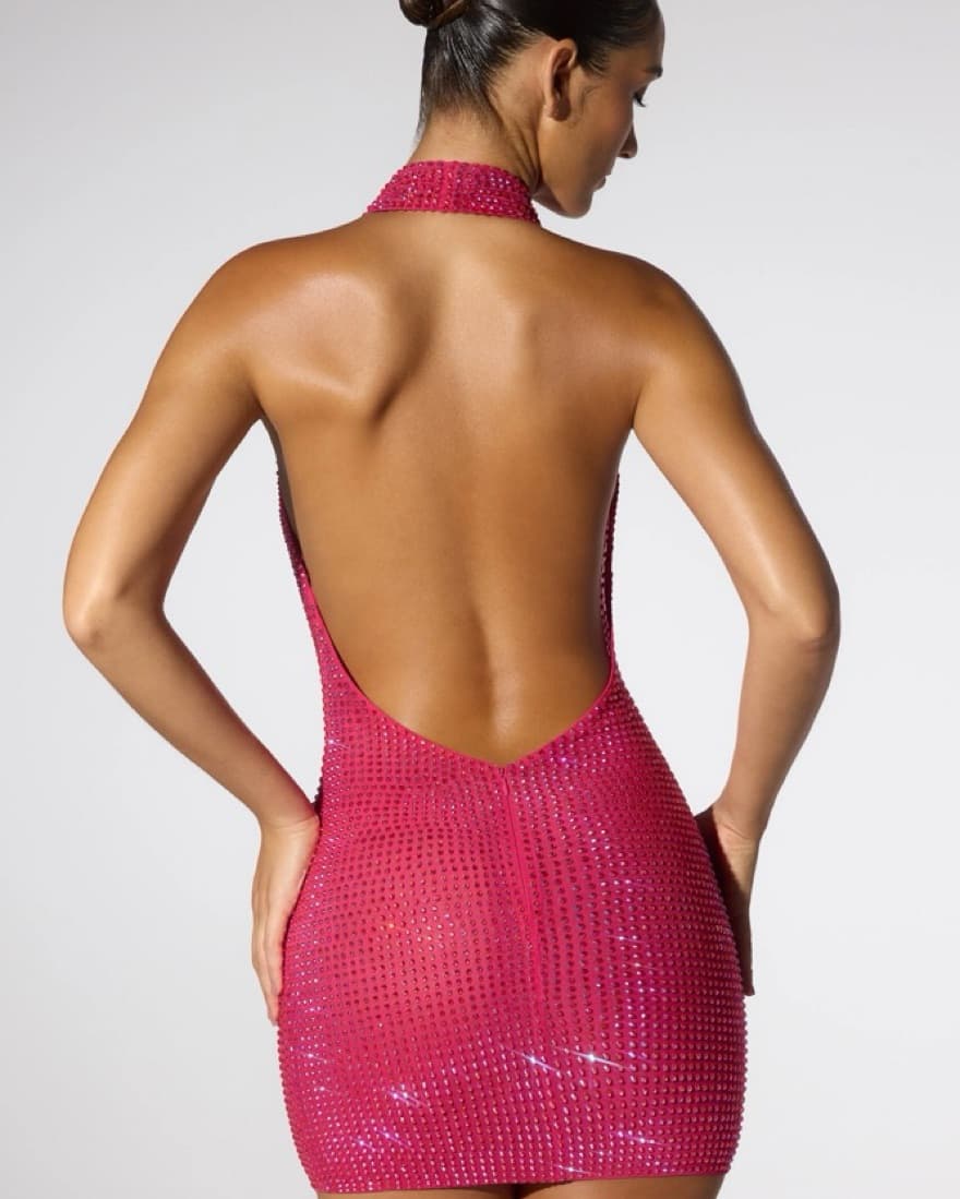 Oh Polly Sparkly Pink Mini Dress - Image 3