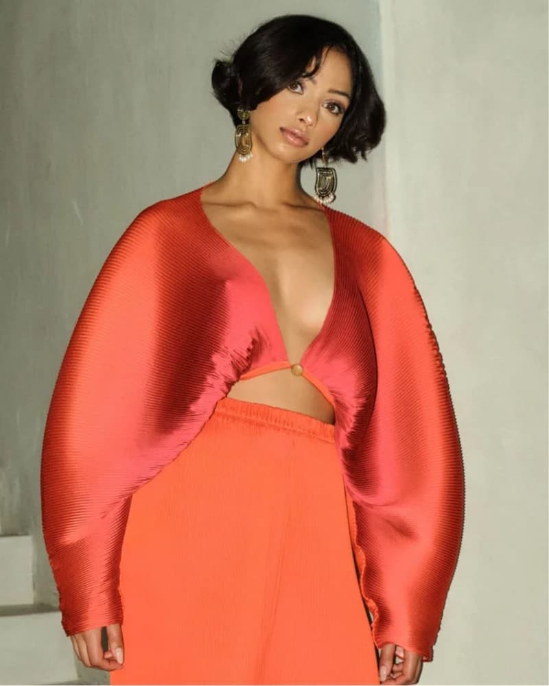  Andrea Iyamah Pleated Red Crop Top  - Image 2