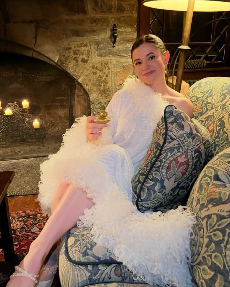 Celia B Feathered White Dress - Image 3