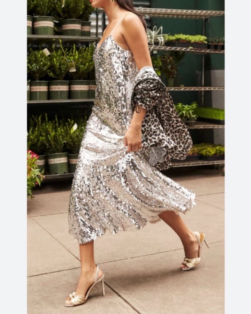 Veronica Beard Silver Sequin Dress - Image 3