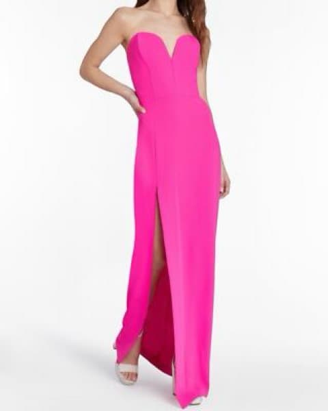 Cherri Crepe Plunging Sweetheart Gown - Image 1