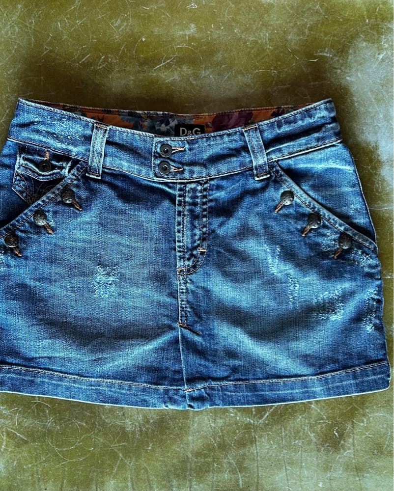 Dolce & Gabbana Vintage Denim Mini Skirt - Image 2