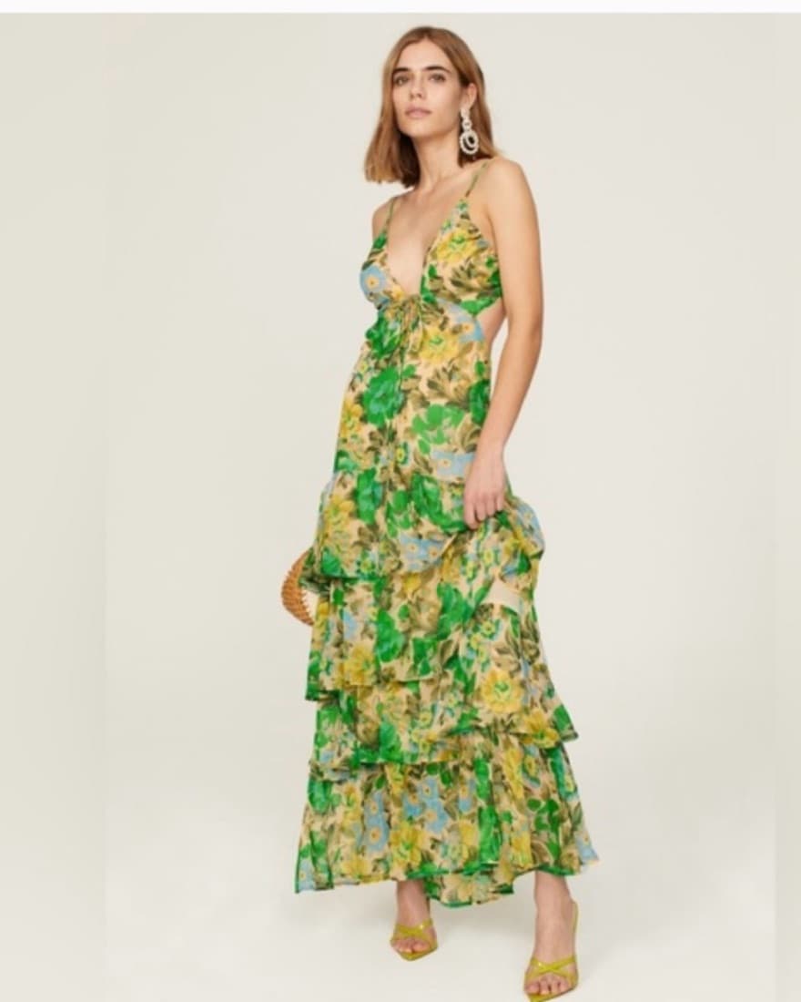 ASTR green floral wedding guest dress  - Image 1