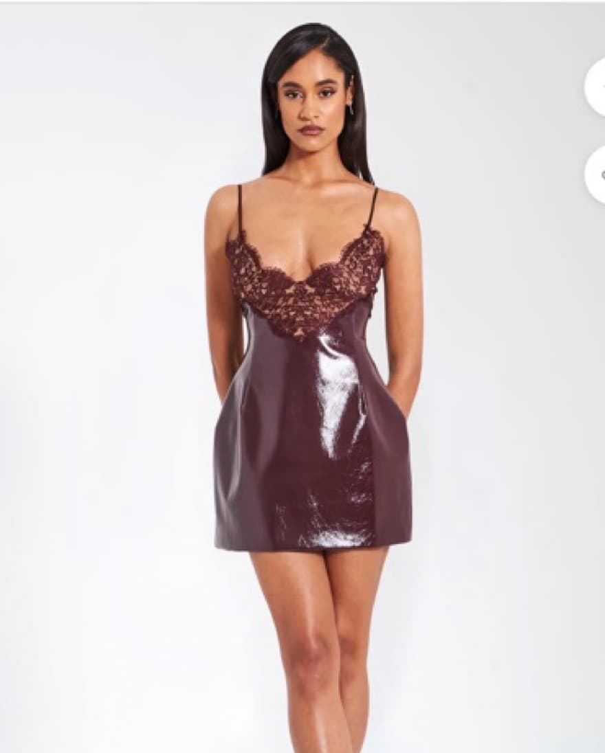 Miss Circle Leather Dress - Image 3