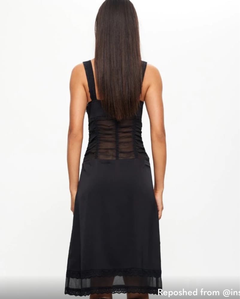 LIONESS Kendall Midi Dress in Onyx - Image 4