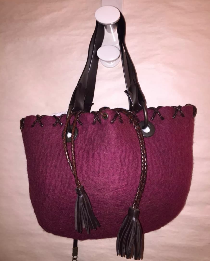 DOLCE & GABBANA cranberry wool TOTE  - Image 1