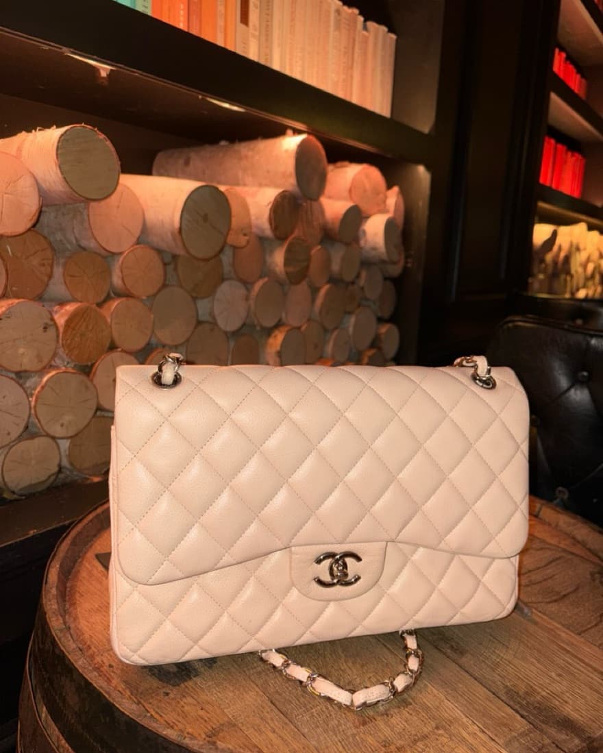 Chanel Classic Double Caviar Jumbo Pink - Image 5