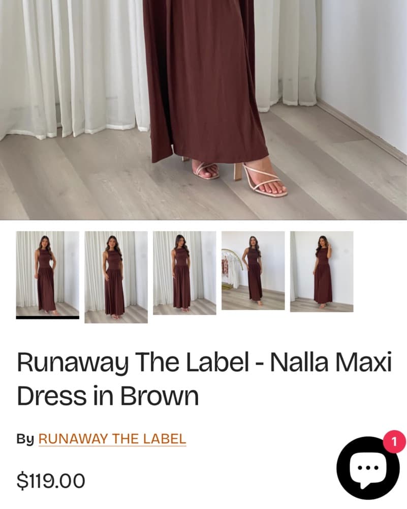 Runaway The Label Nalla Maxi Dress in Brown - Image 4