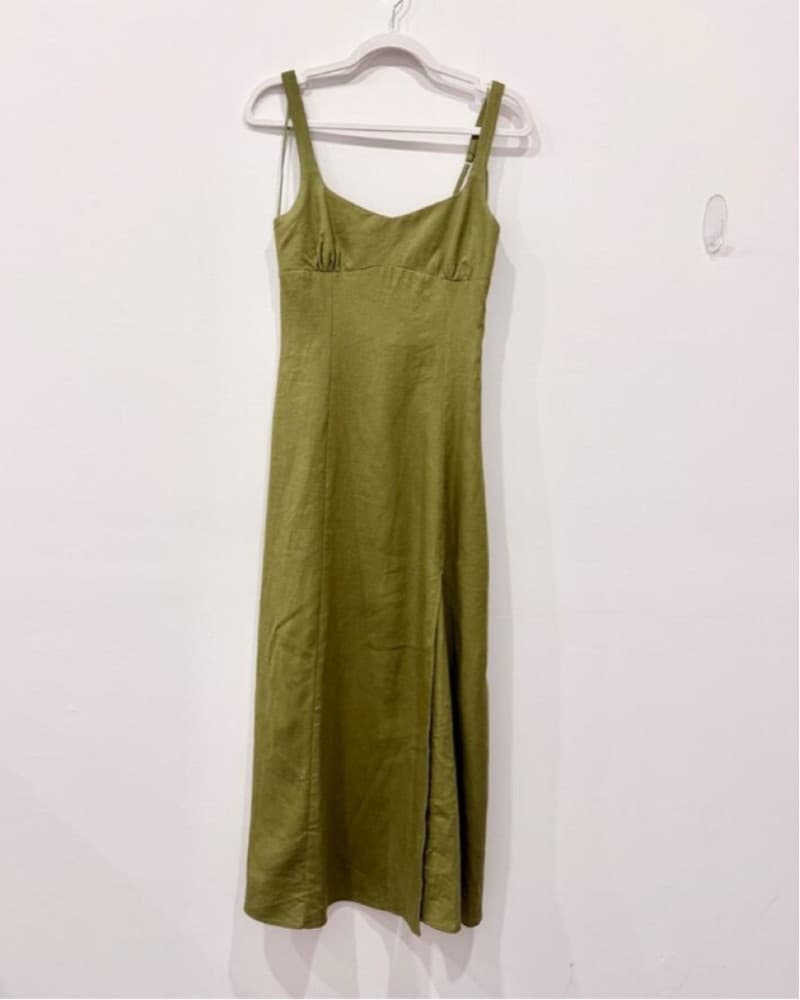 Green Linen Summer Dress - Image 3