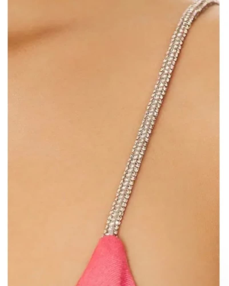 Bardot Capri Diamonte Slip Dress Melon - Image 5