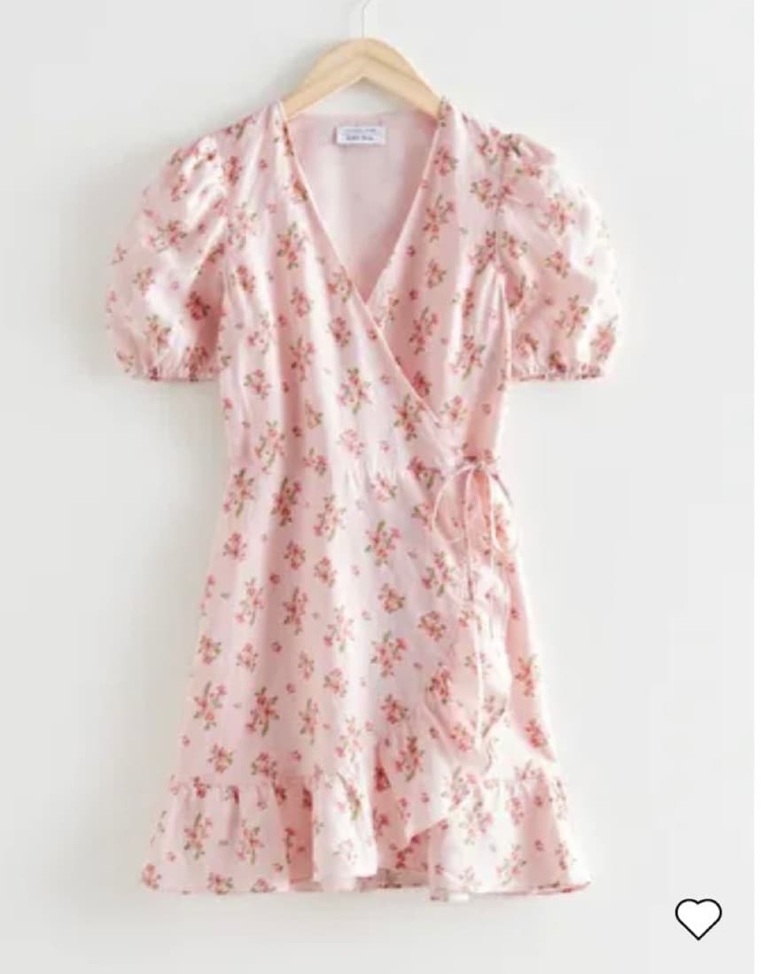 Puff Sleeve Wrap Mini Dress - Image 1