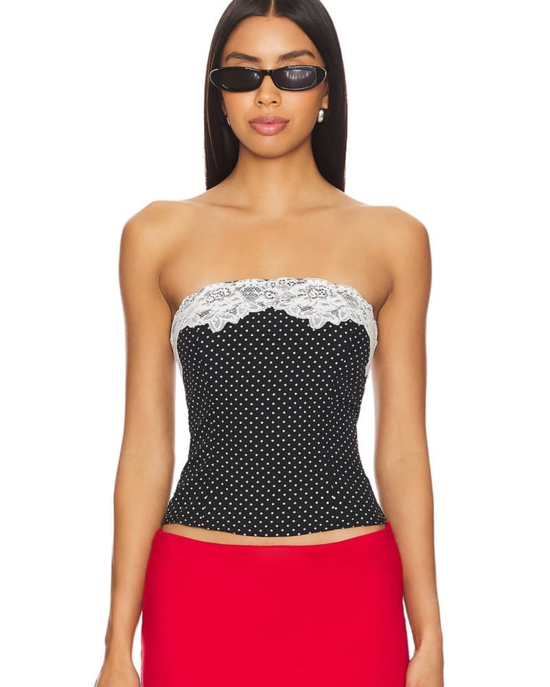 Chic Polka Dot Bustier Top - Image 2