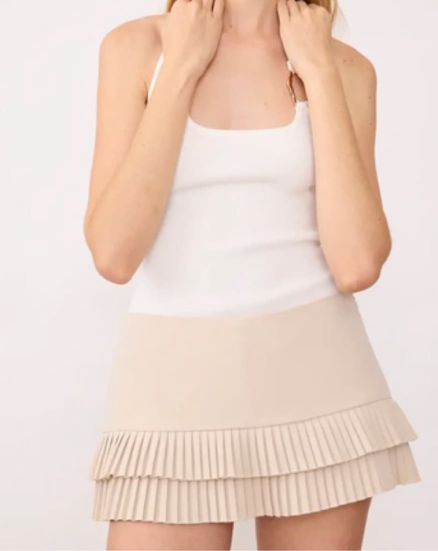 Pleat Trim Mini Skort  - Image 1