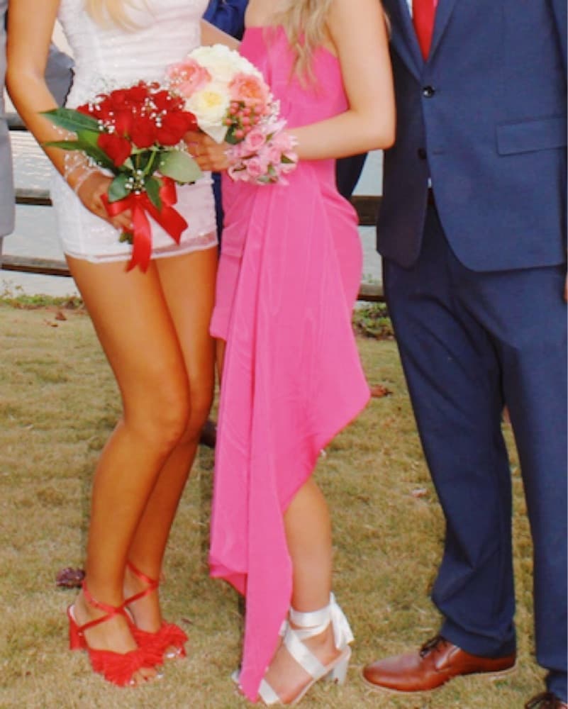 Hot Pink Bardot Mini Dress - Image 2