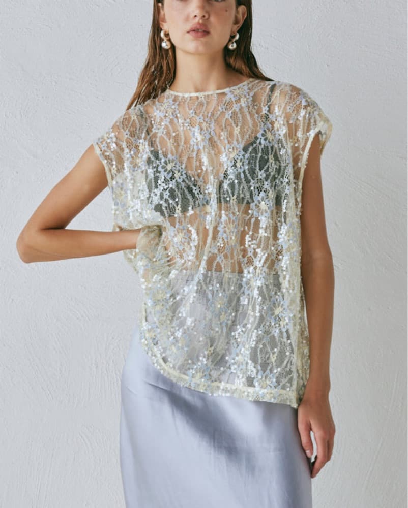 VRG GRL Devyn Sequin Top Lace - Image 1