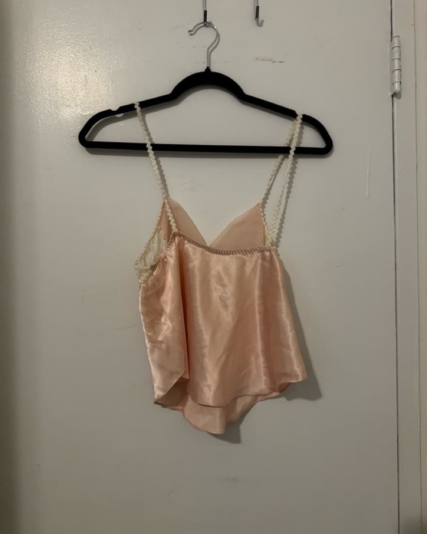 Vintage silk rosette slip top - Image 4