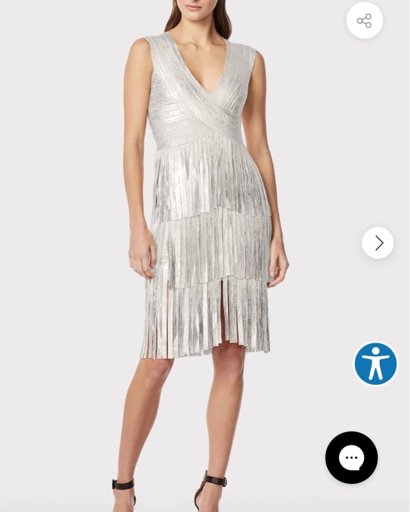 Herve Leger Metallic Gracie Dress - Image 1