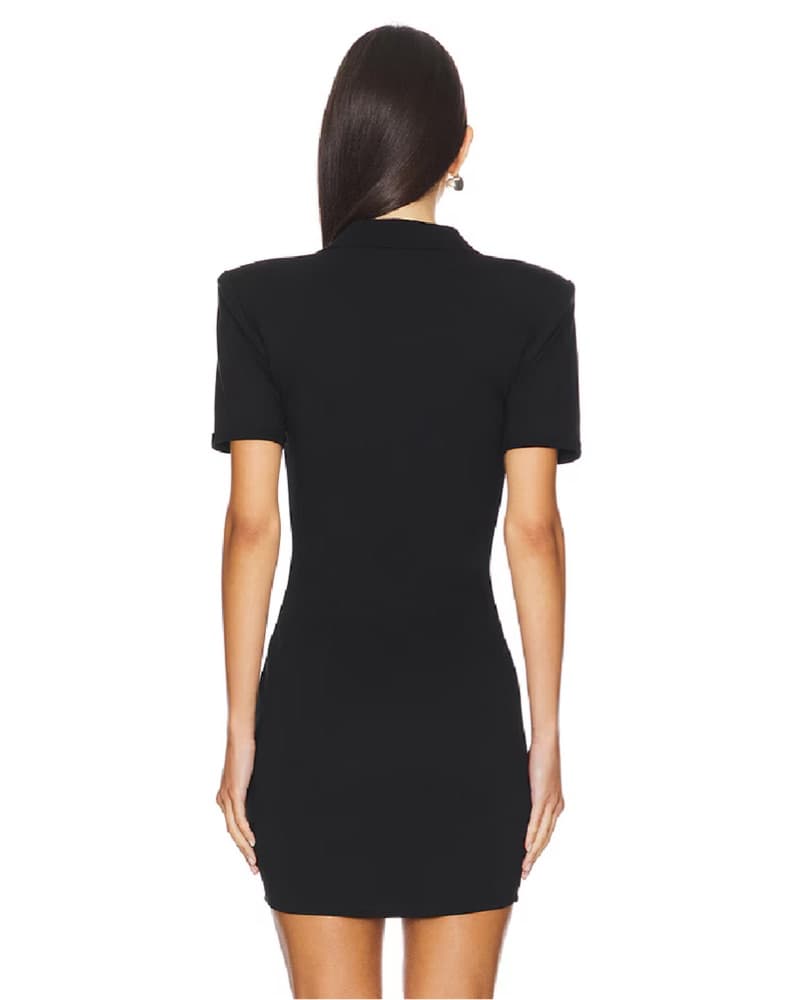 Sleek Black Button Up Dress - Image 3