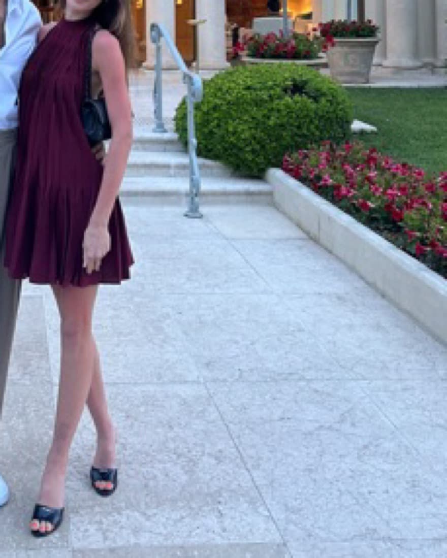 ALAIA Burgundy Mini Dress - Image 2