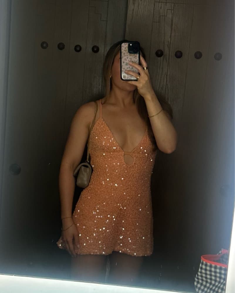 Princess Polly Sequin Orange Mini Dress - Image 4