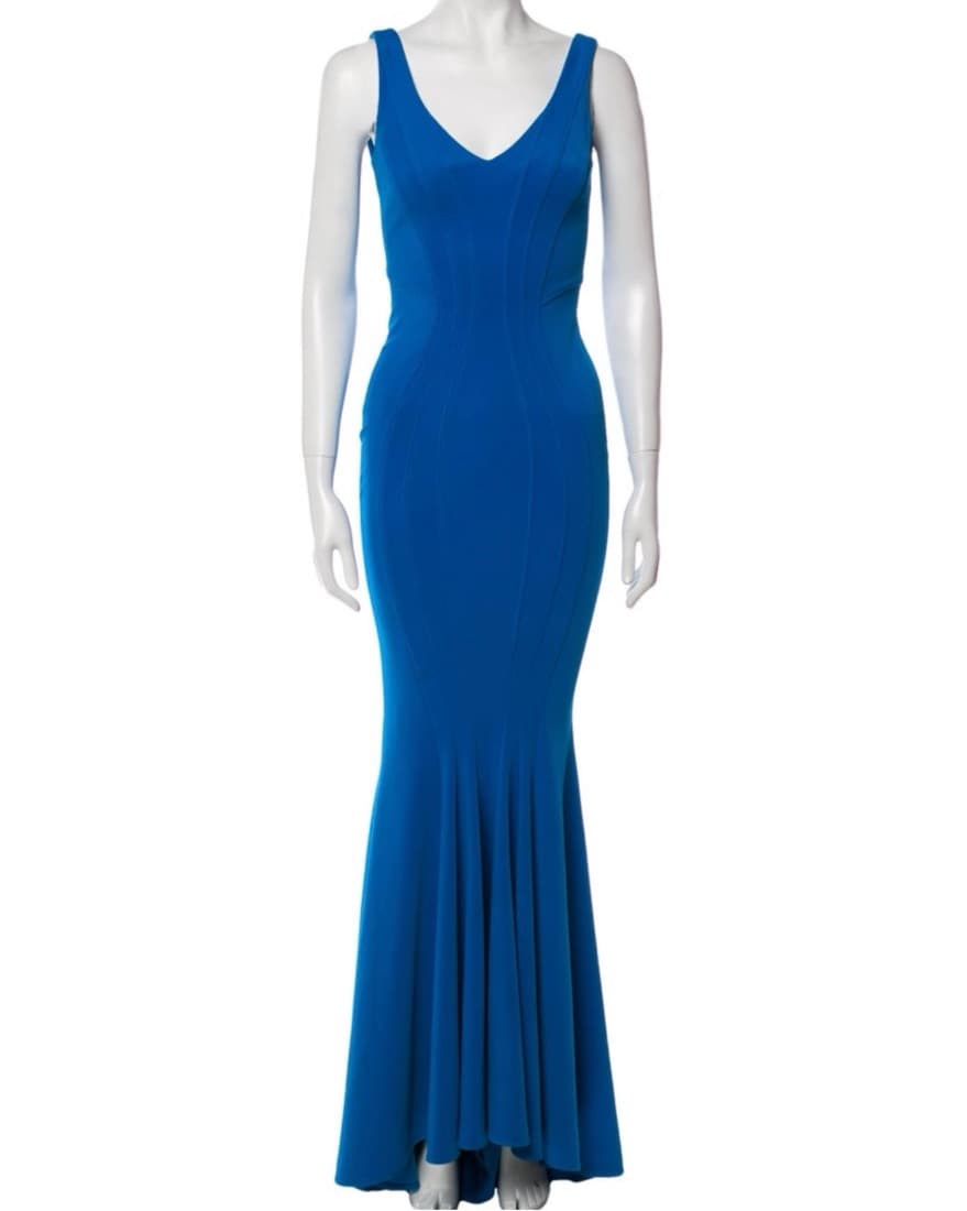 Zac Zac Posen Blue Mermaid Gown - Image 2