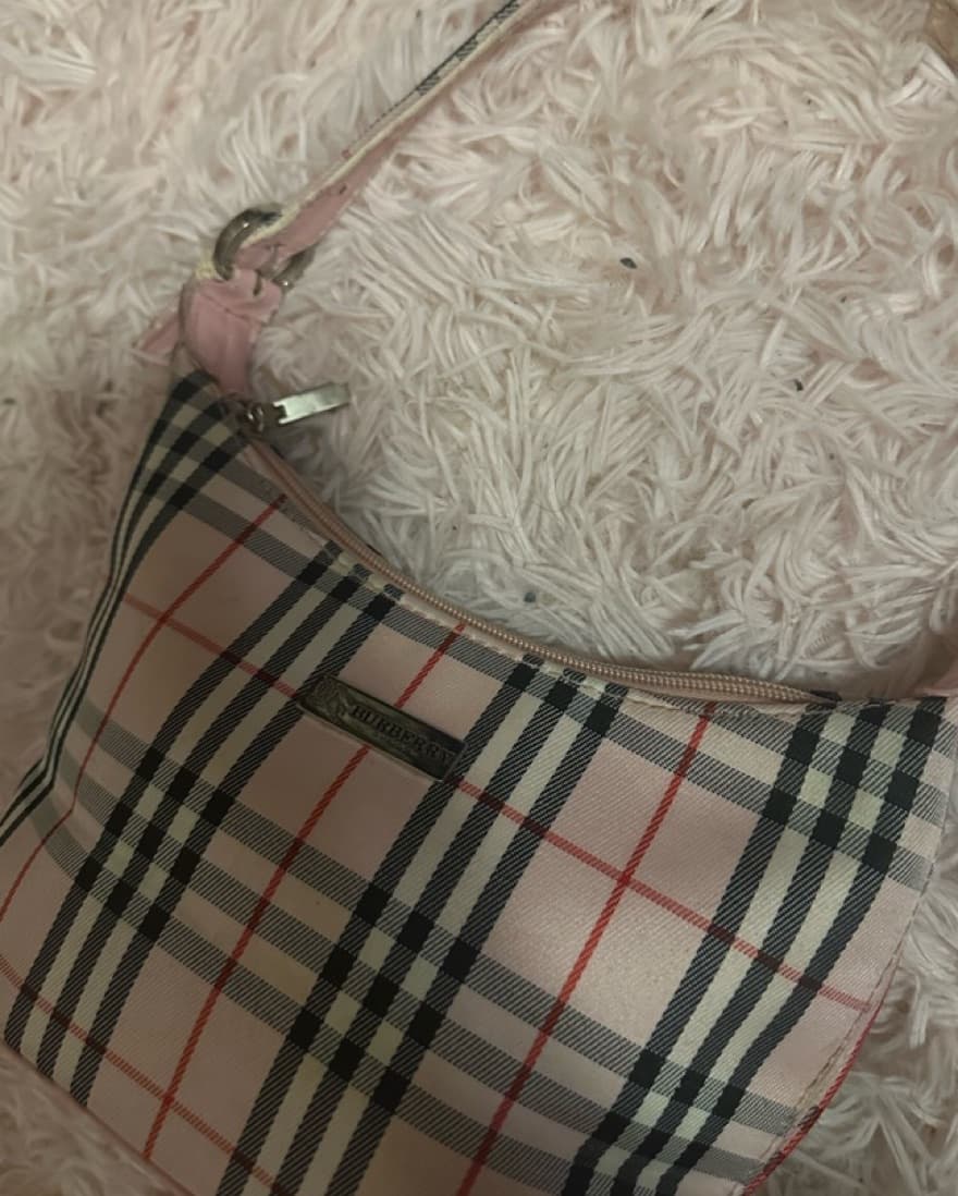Vintage Burberry Pink Plaid Bag - Image 2