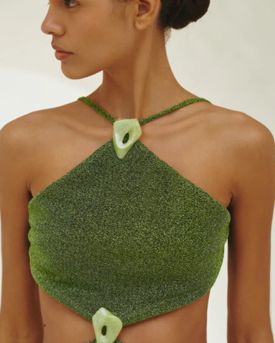 Glamorous Green Glitter Gown - Image 6