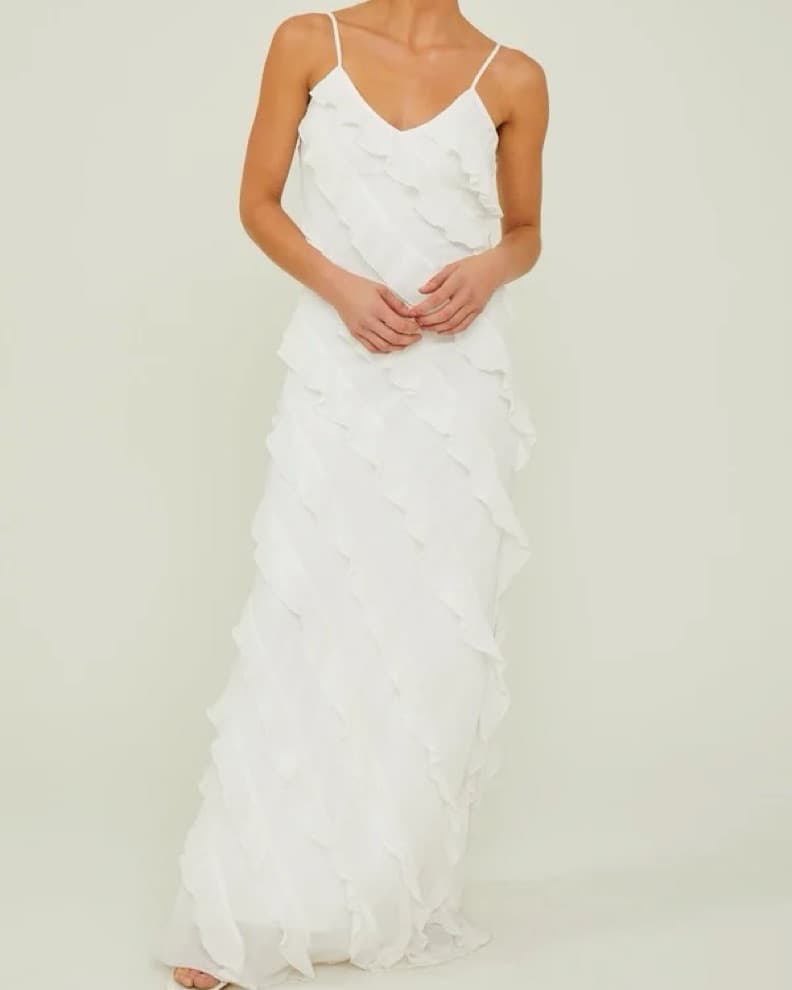 White Ruffle Dress - Image 1