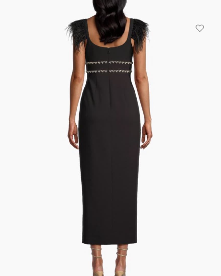 Likely Prima Crystal & Feather Midi-Dres - Image 3