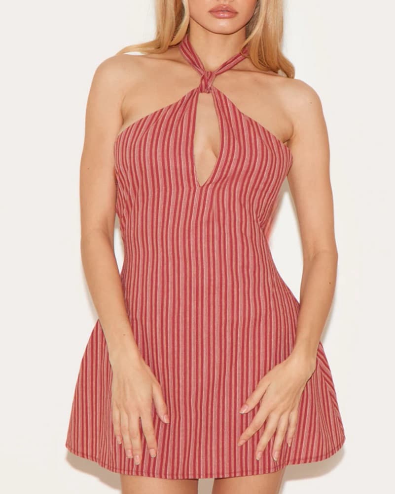 Halter Tie Neck Dress  - Image 1