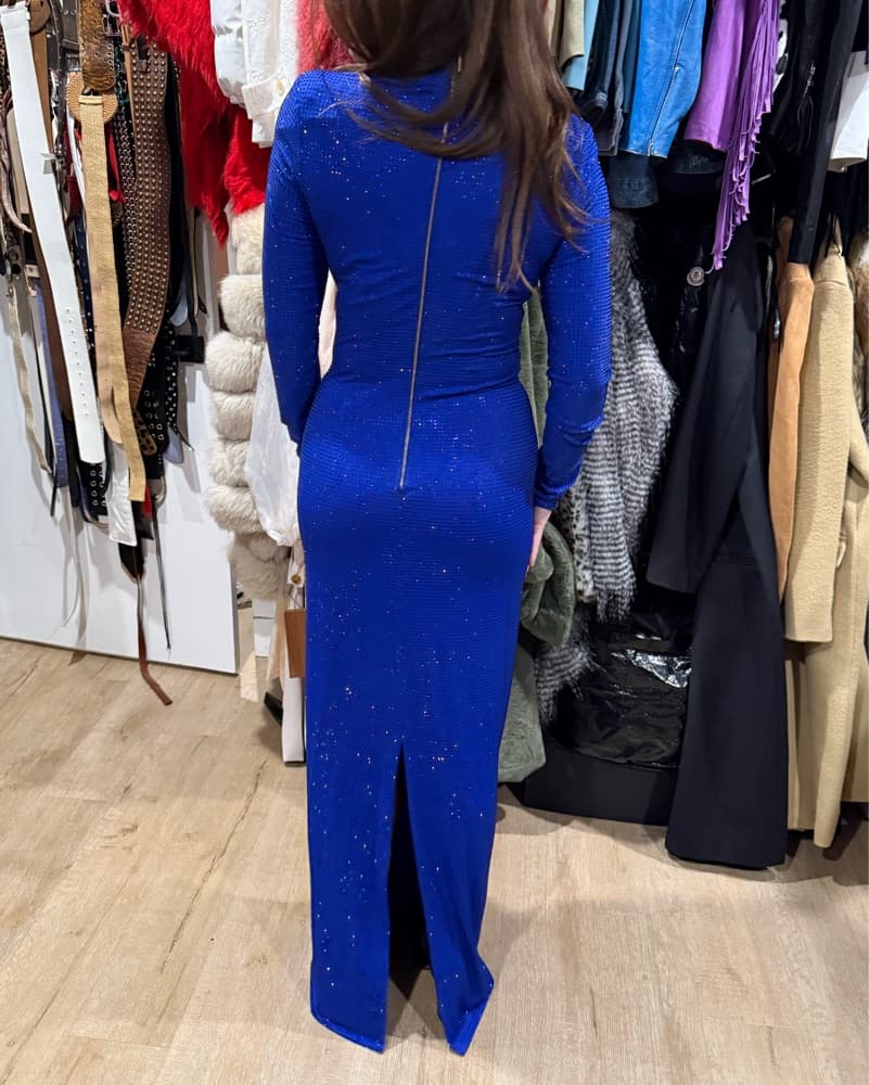 Captivating Cobalt Blue Sequin Gown - Image 2