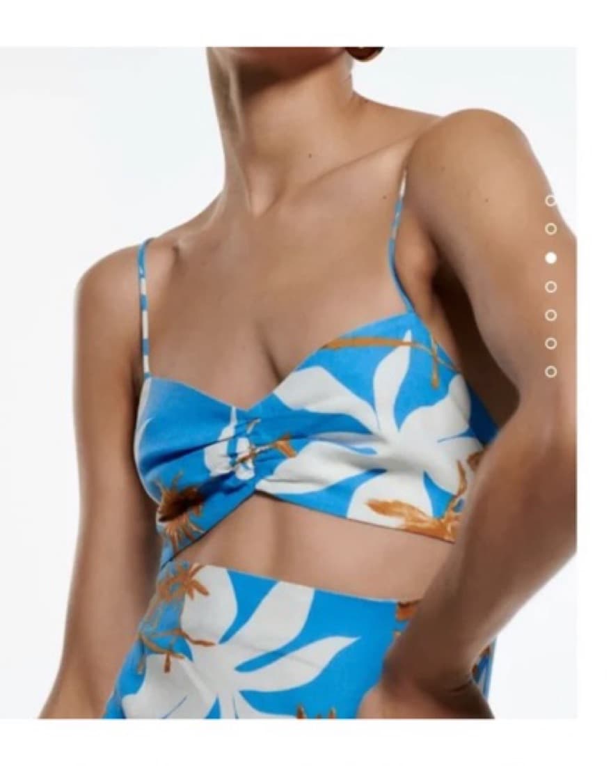 Zara Cut Out Printed Midi Dress - Image 4