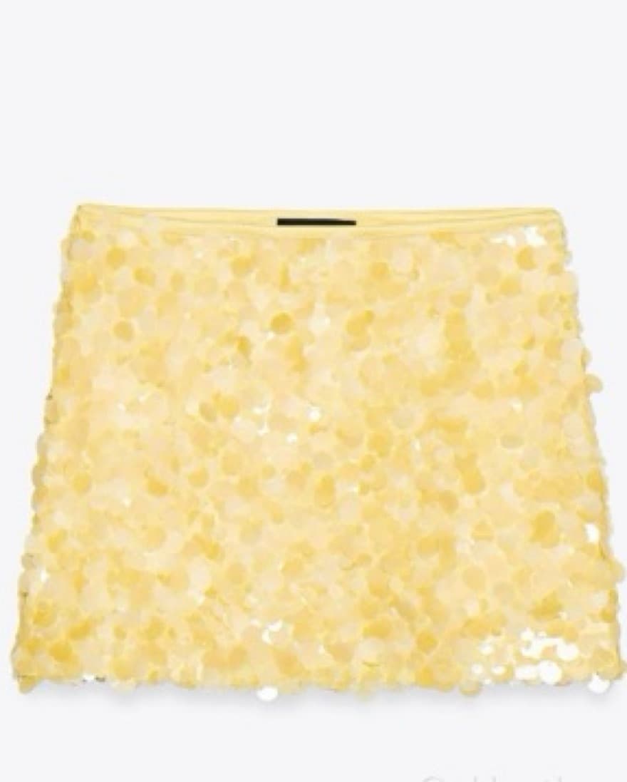 Zara Yellow Sequin Skirt - Image 1