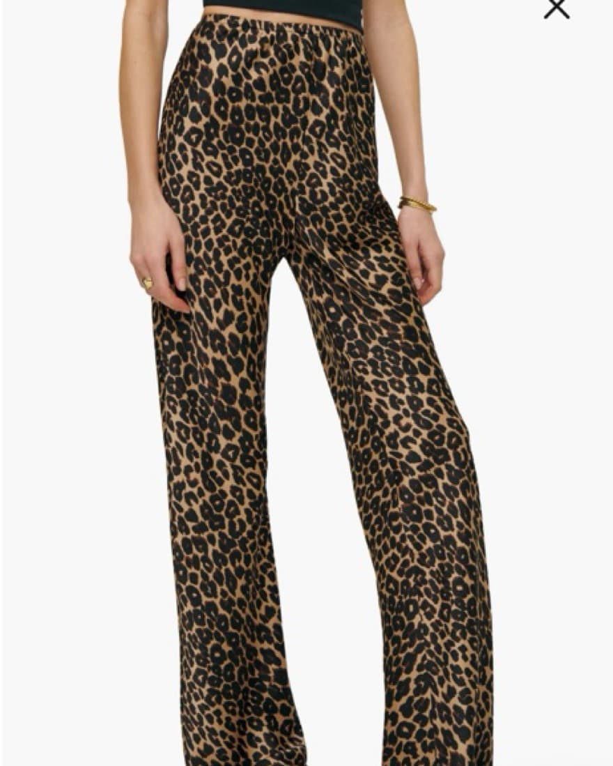 Reformation Gale Satin Leopard Pants - Image 2