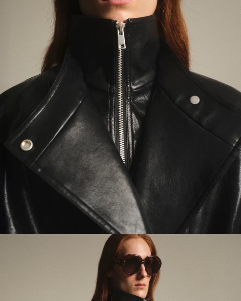 Source Unknown Veda High Collar Leather  - Image 1