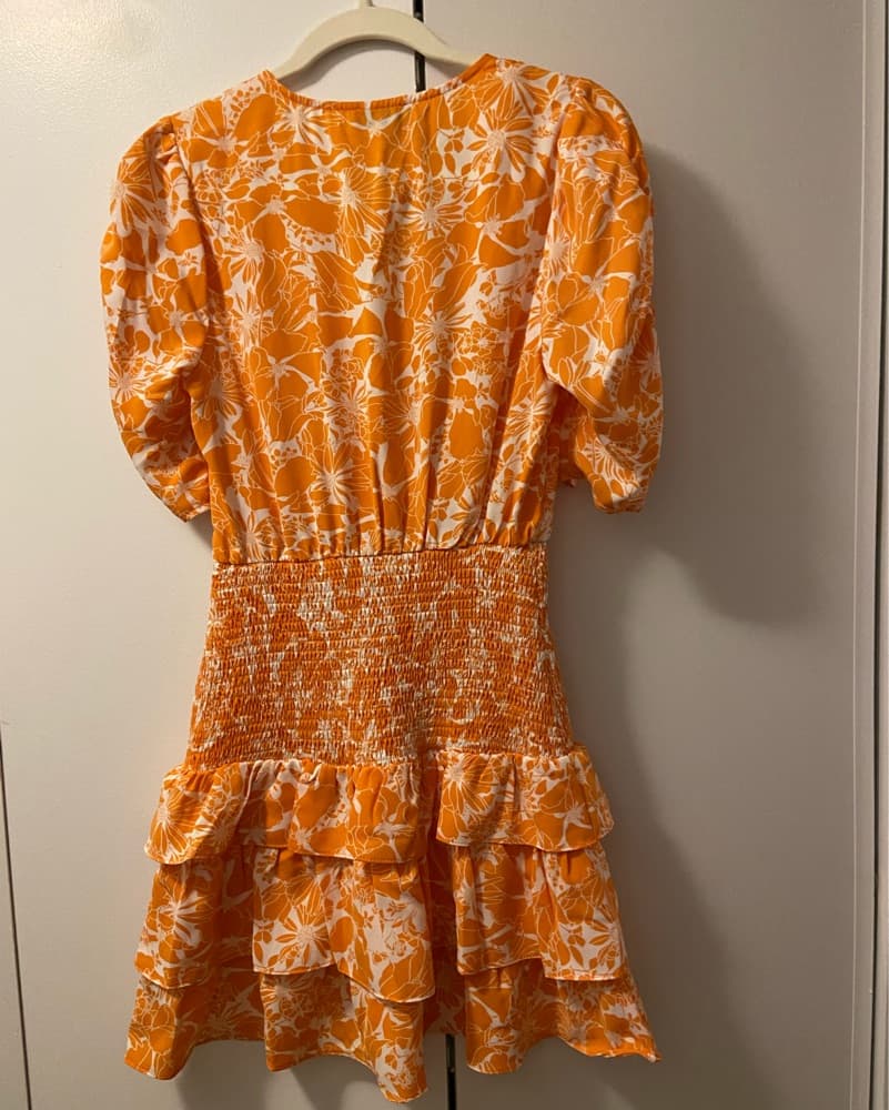 Orange Floral Cocktail Dress - Image 2
