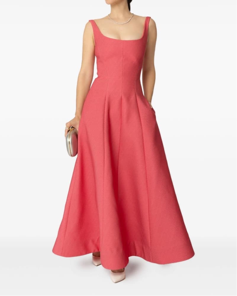 Lela Rose Coral A-Line Midi Dress - Image 2
