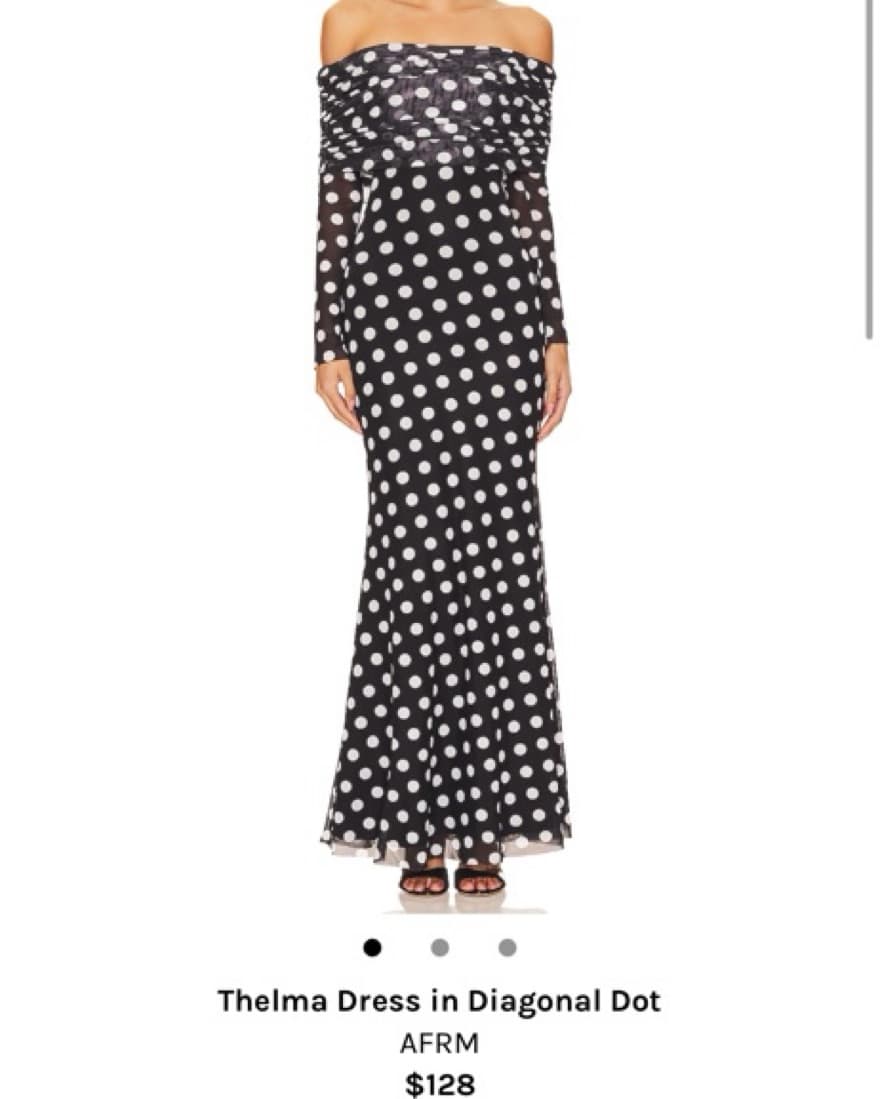 AFRM Thelma Dress In Diagonal Dot - Image 2