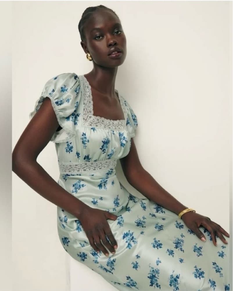 Reformation Clarisse Silk Dress - Image 4